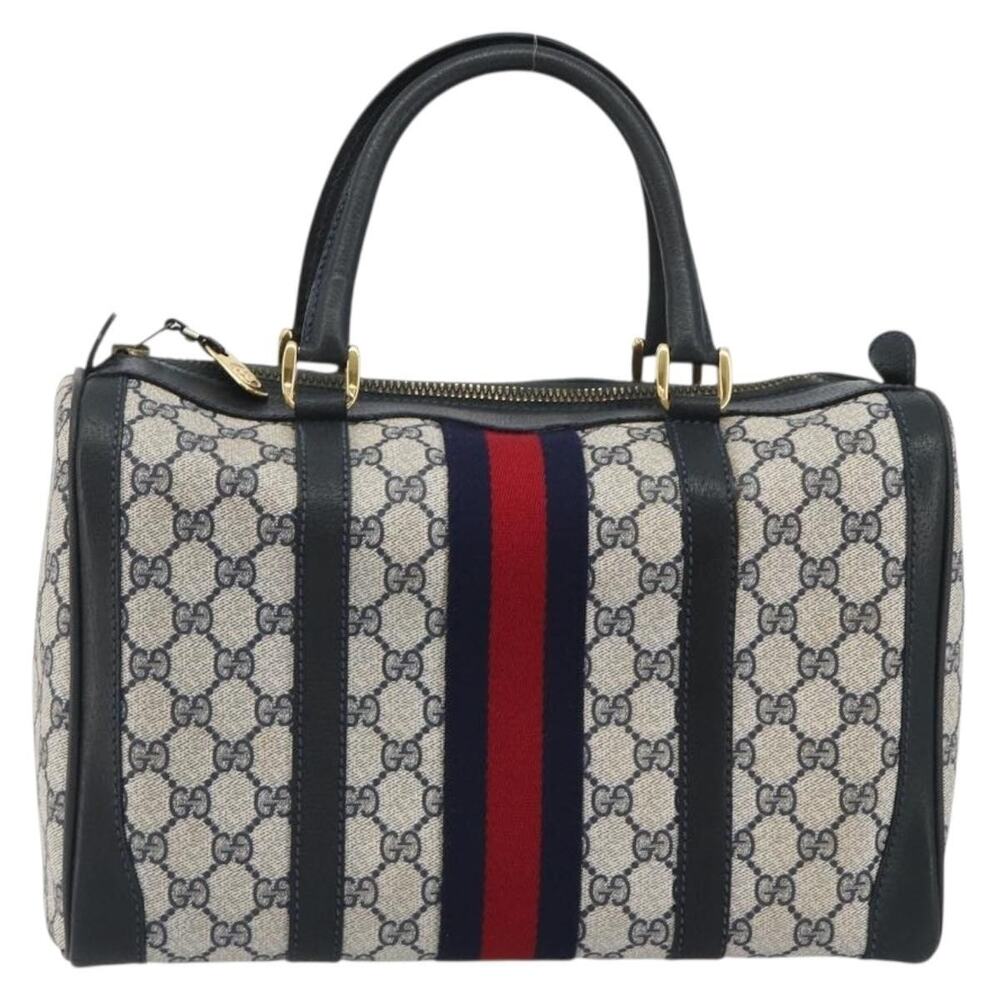 Gucci GG Supreme Web Boston Bag Blue